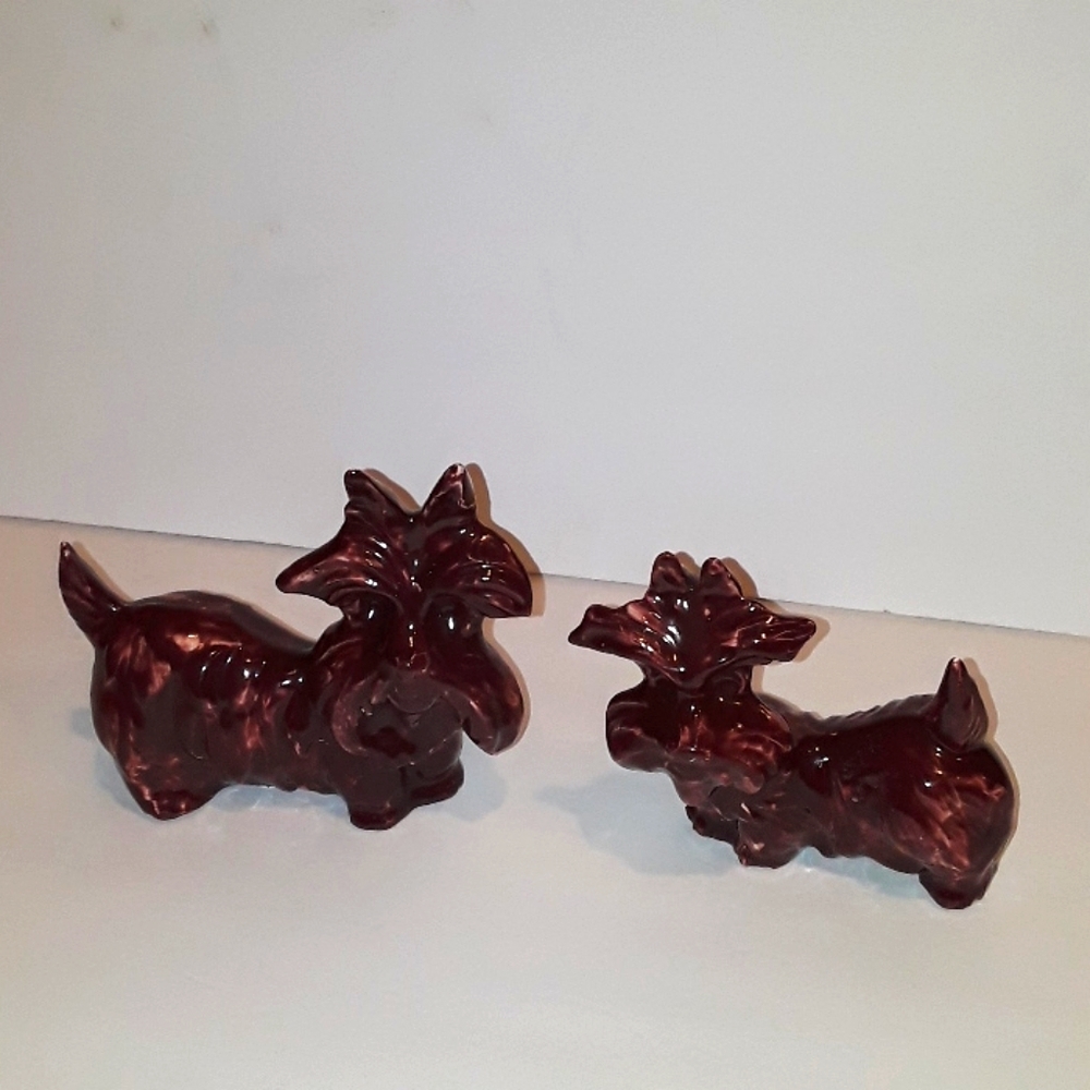 c SET OF SW LAVENDER CERAMIC GLOSS SCHNAUZER DOGS